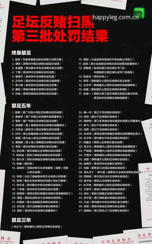 中国足协第三批禁足名单详解：行业整顿背后的深层逻辑